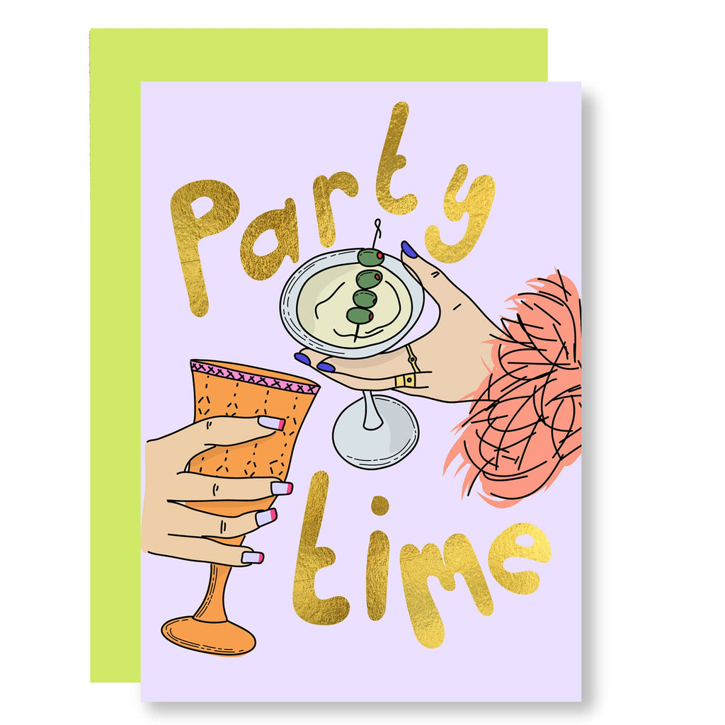Party Time with Gold Foil - Celebration Card