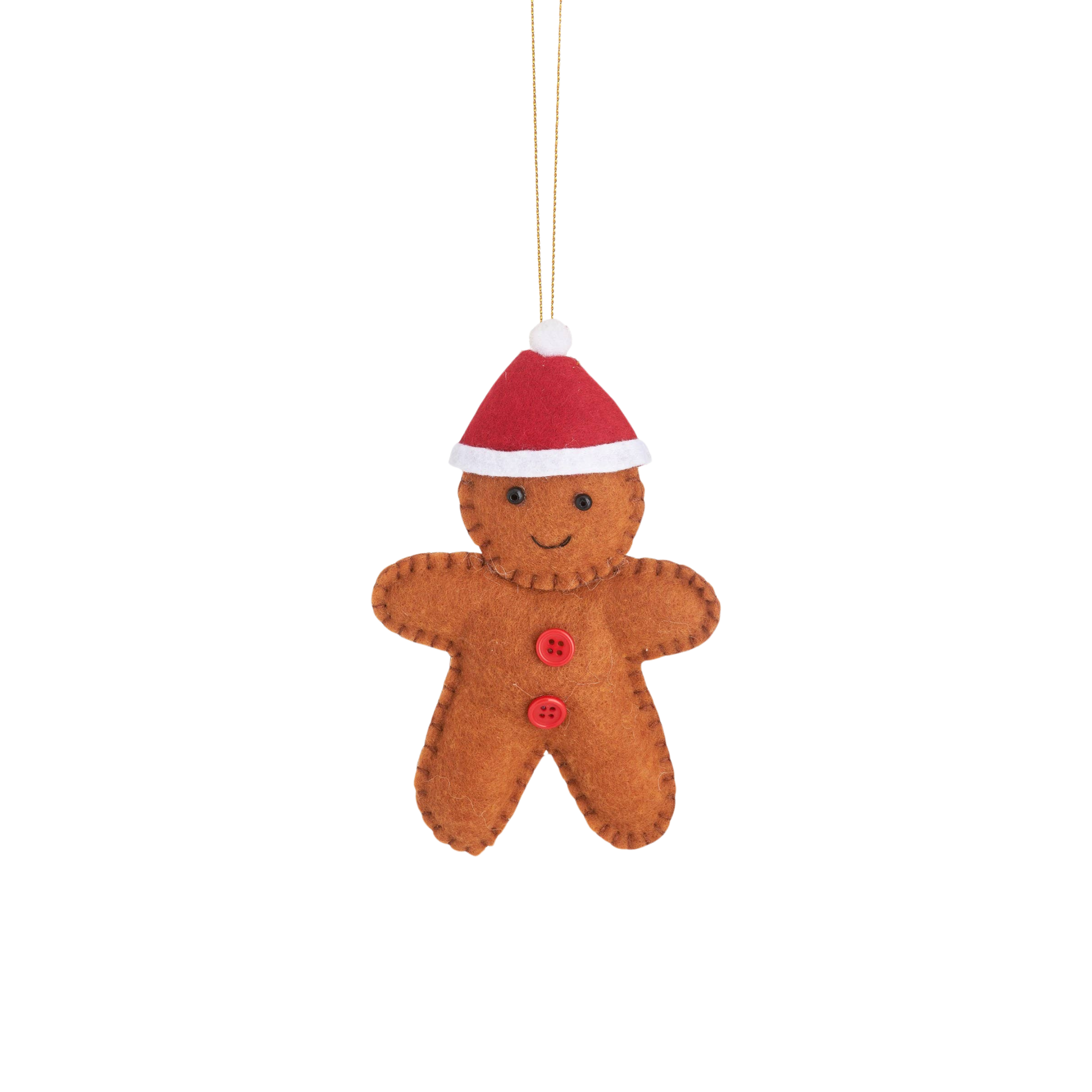 LARGE Gingerbread (Santa Hat)  - Hanging Decoration