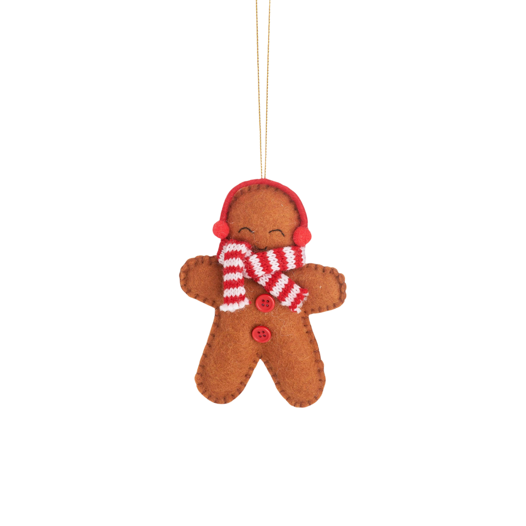 LARGE Gingerbread (Scarf & Earmuffs) - Hanging Decoration