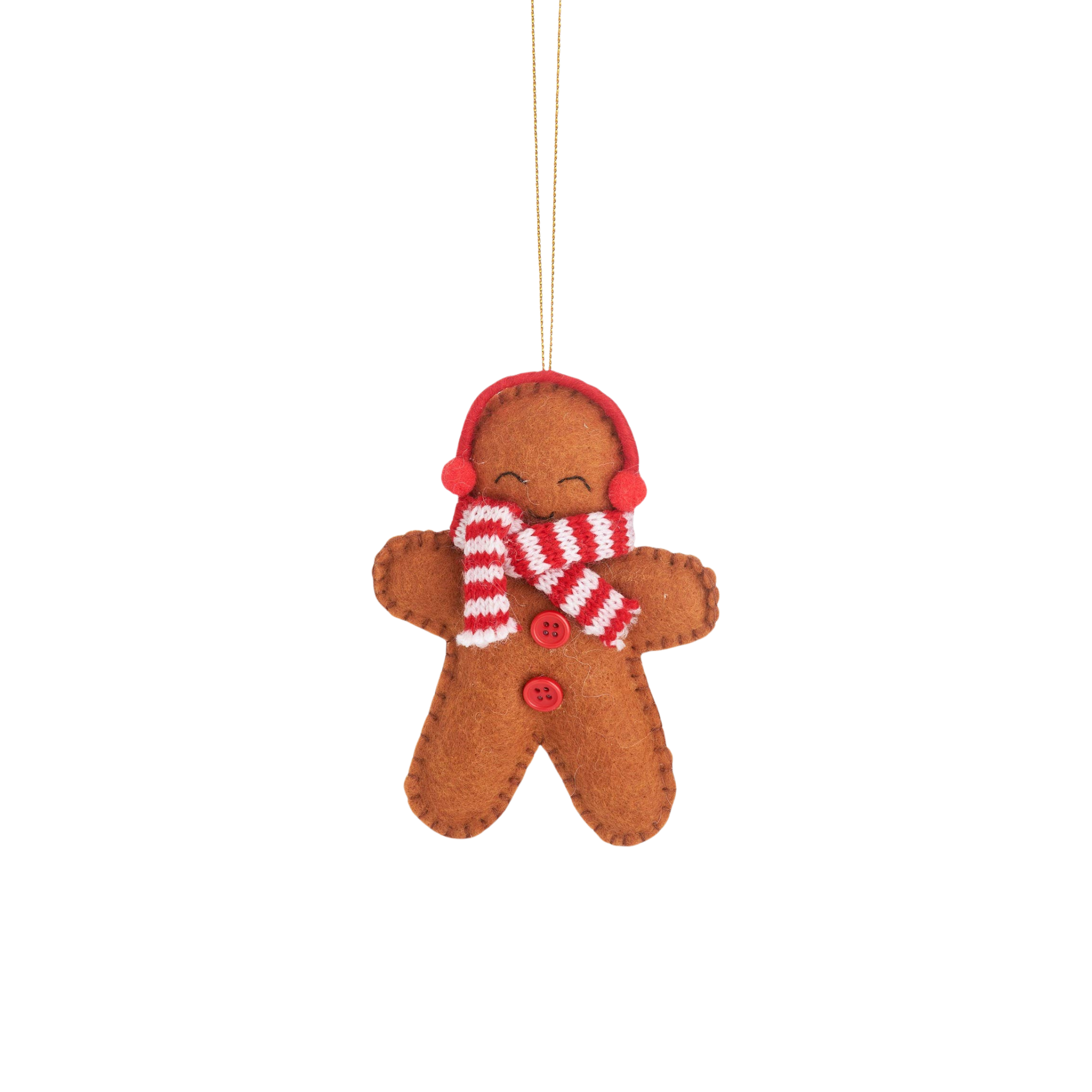 LARGE Gingerbread (Scarf & Earmuffs) - Hanging Decoration