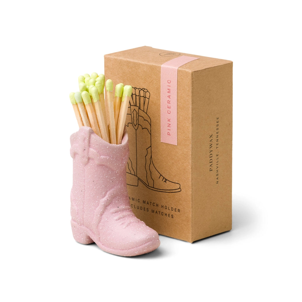 Cowboy Boot Pink Match Holder - Paddywax