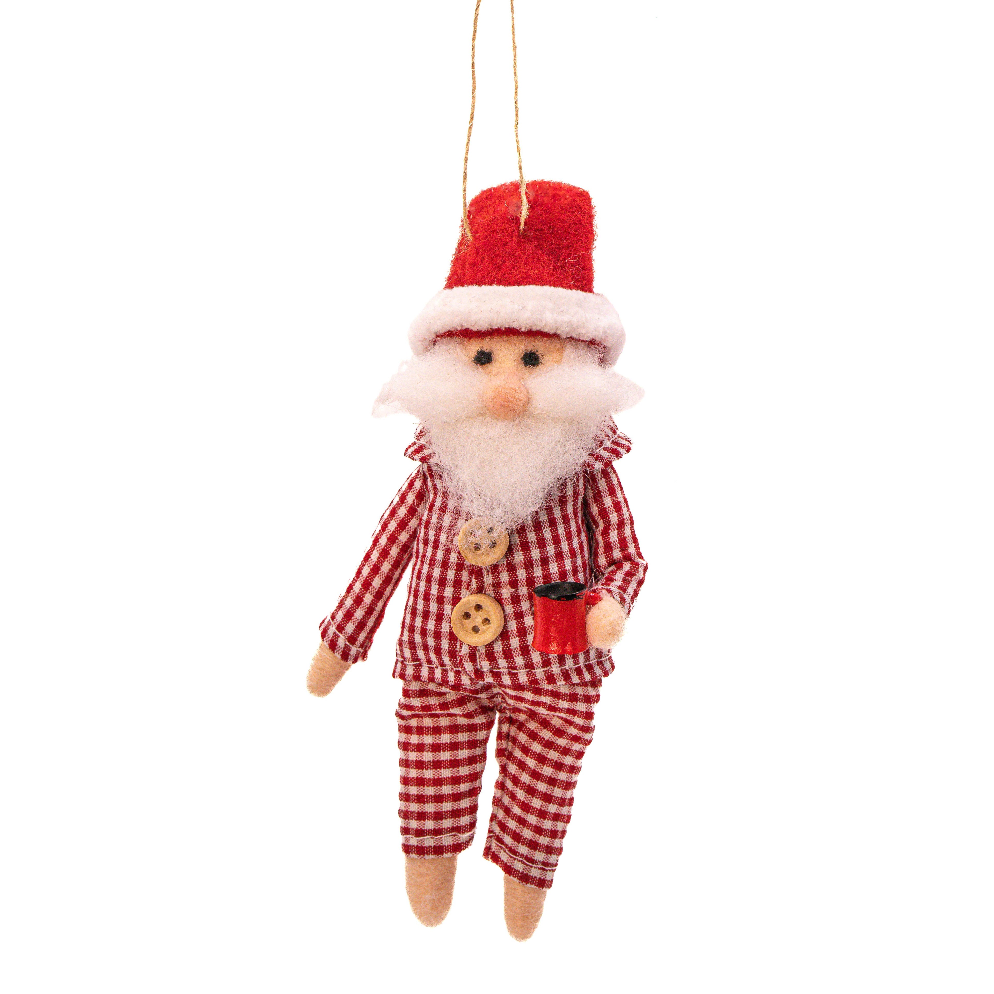 Santa in Pyjamas Felt - Hanging Decoratiom