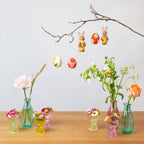 Boho Green Glass Candle Holder, Sml