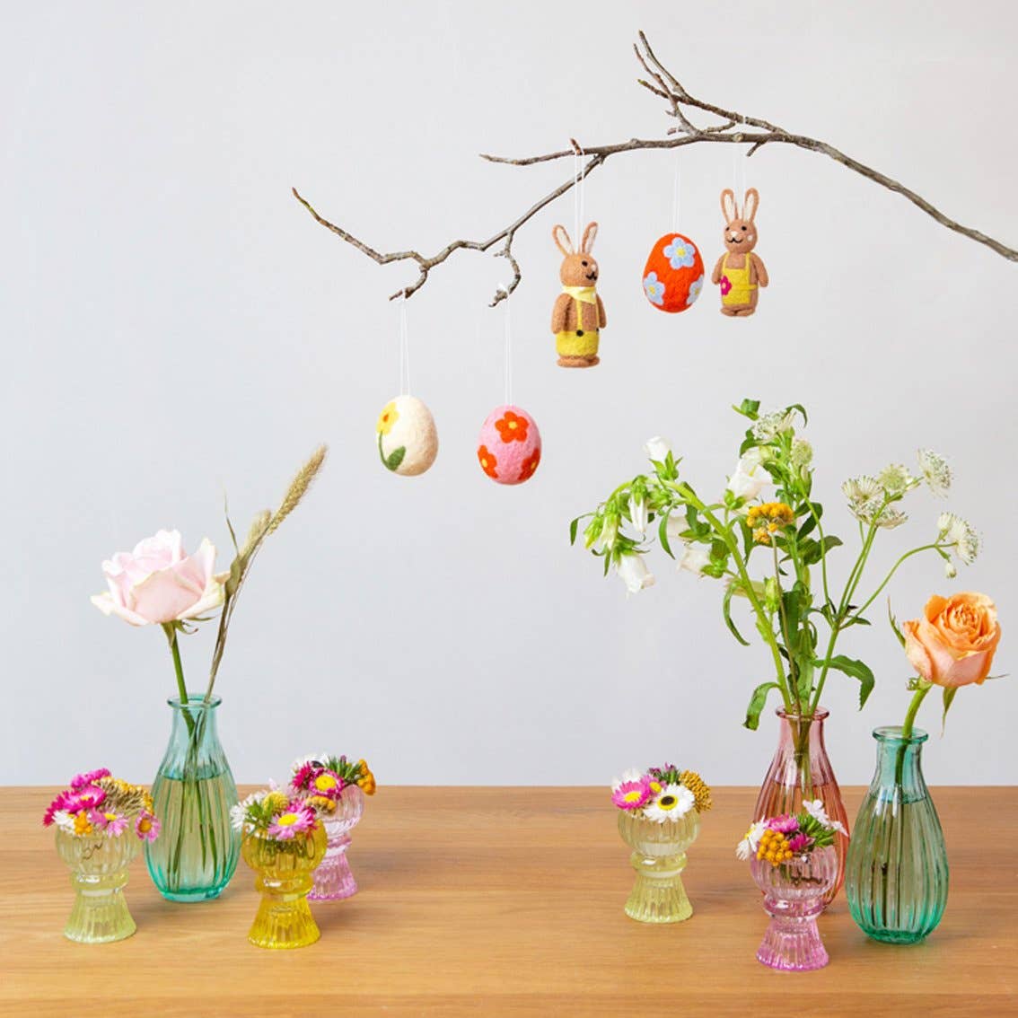 Boho Green Glass Candle Holder, Sml