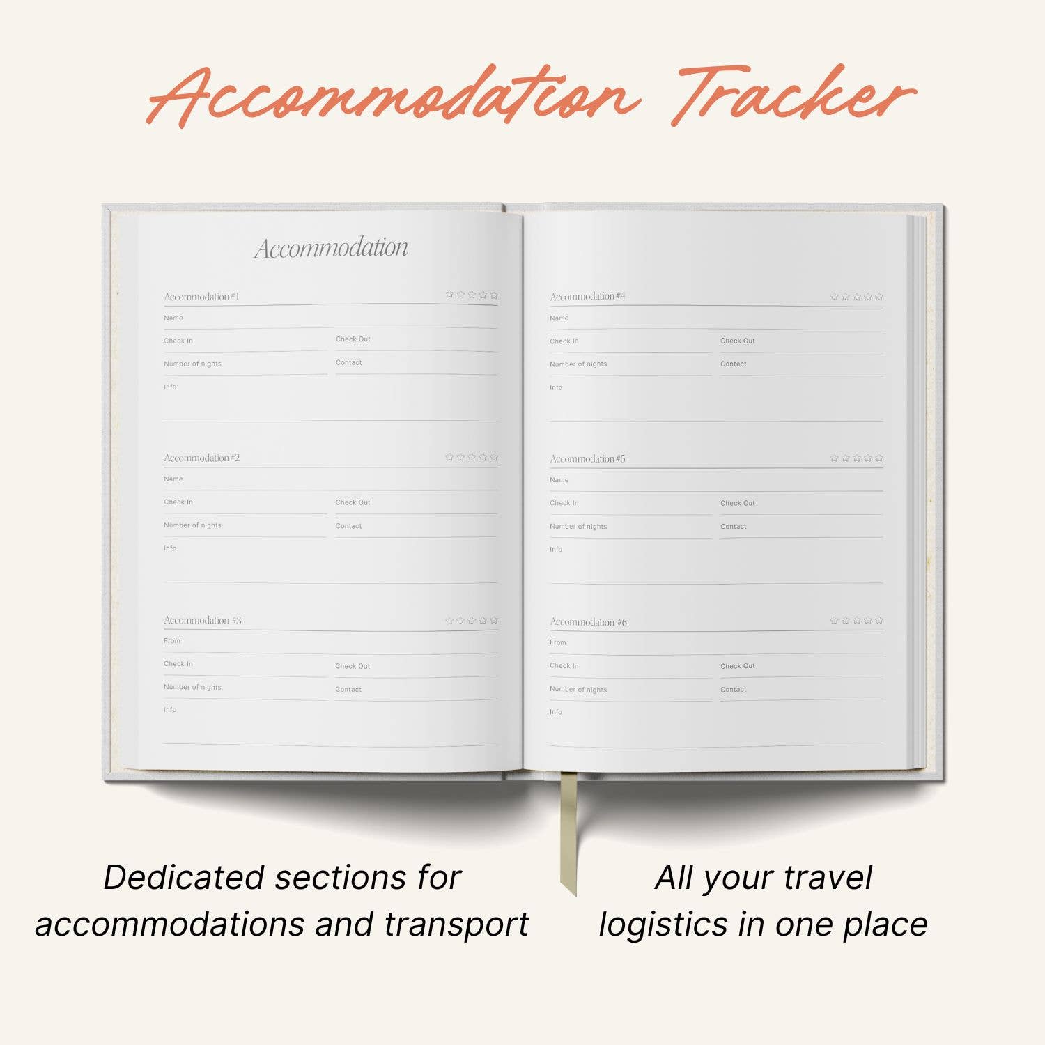Travel Planner Guided Journal | Plan 7 Holidays | Coral