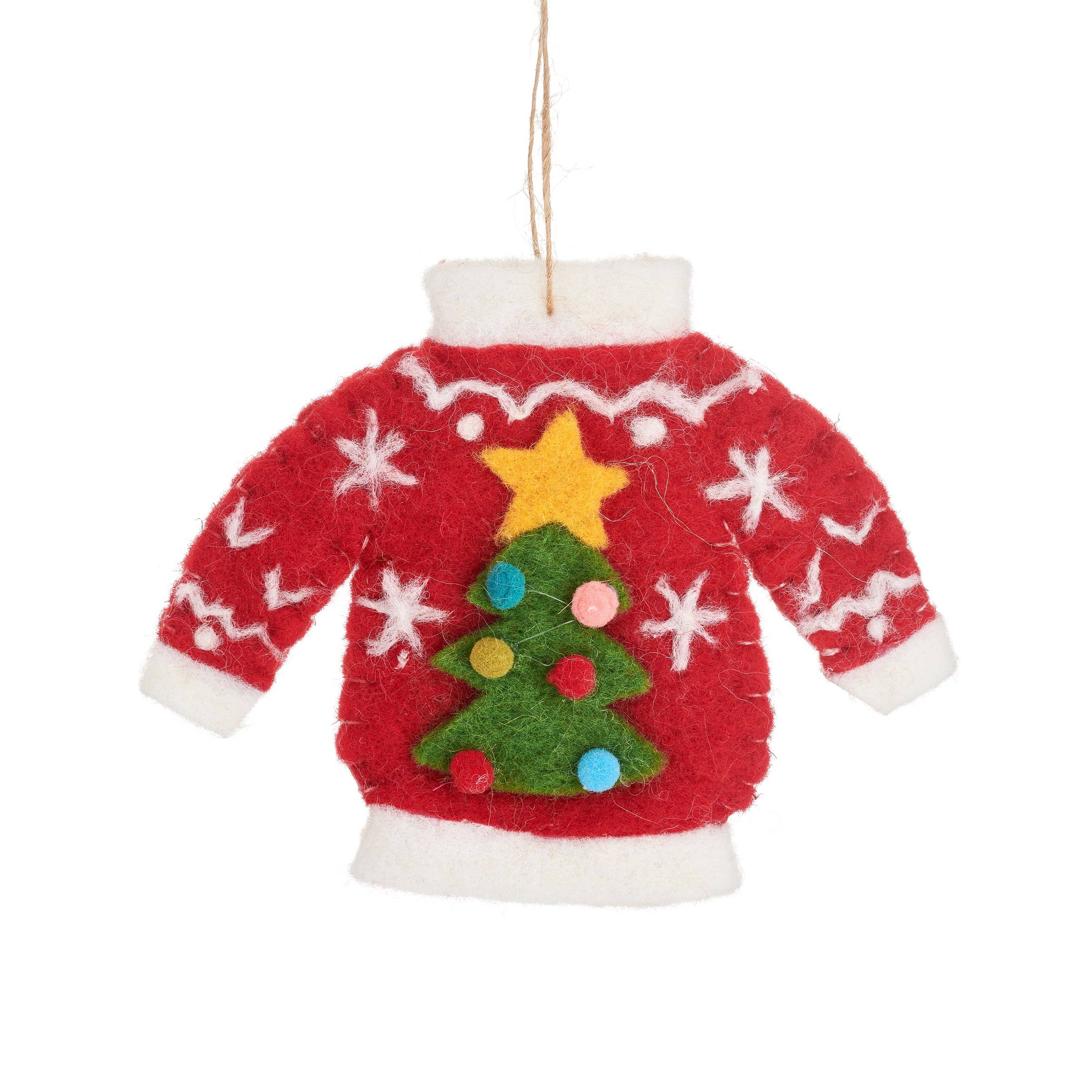 Red Christmas Jumper Felt Hanging Decoration