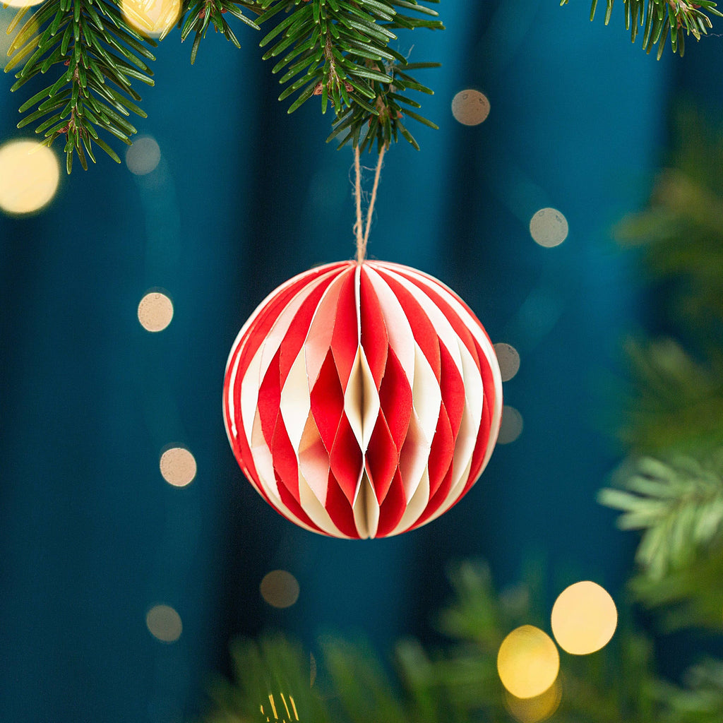Red and White Paper Hanging Bauble