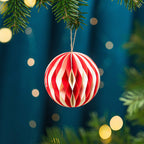 Red and White Paper Hanging Bauble