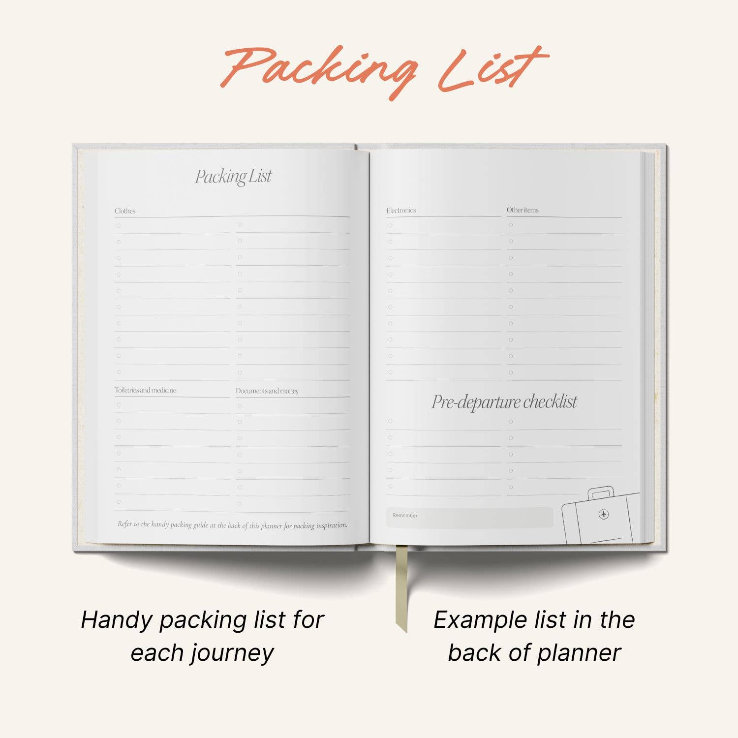 Travel Planner Guided Journal | Plan 7 Holidays | Coral