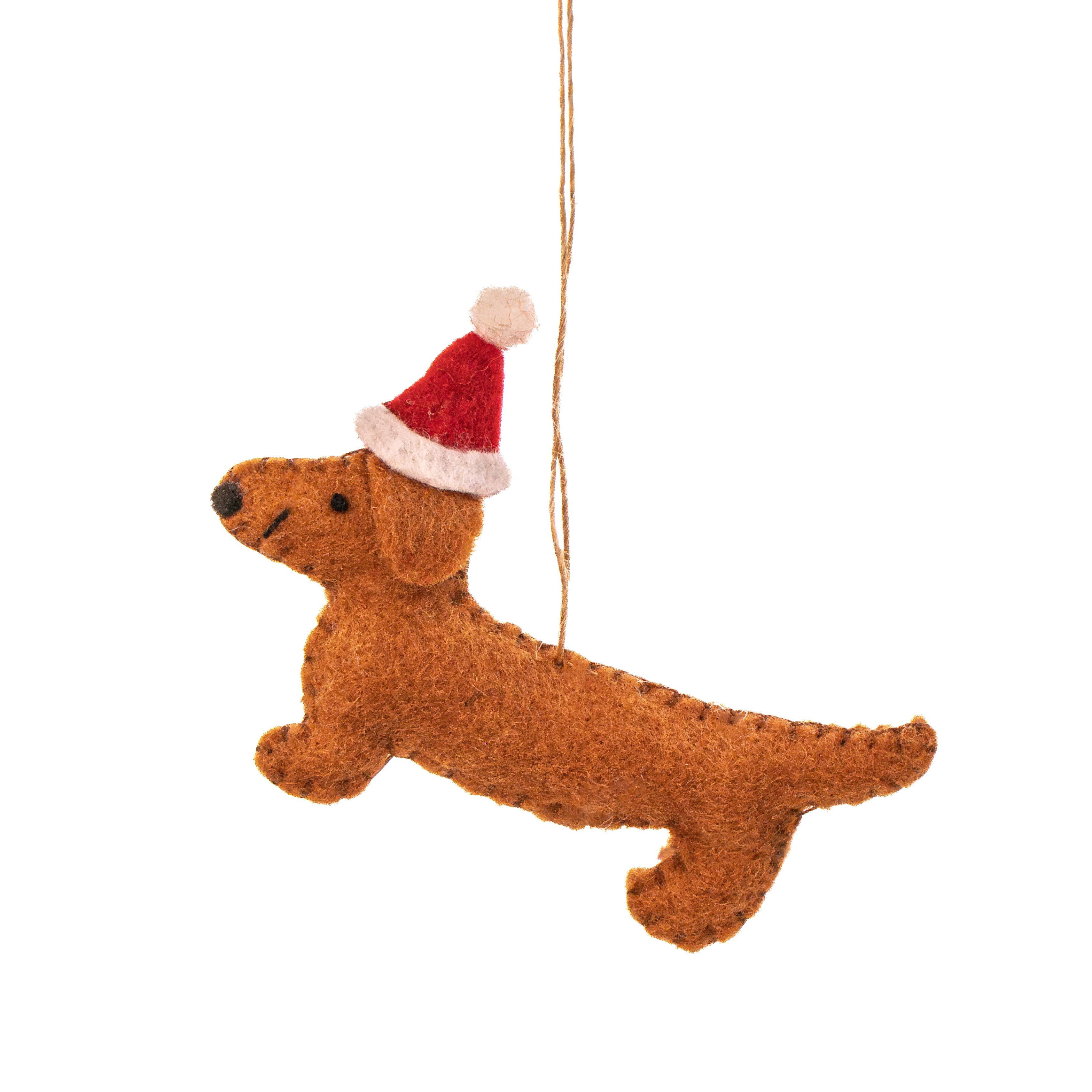 Sausage Dog Felt Bauble